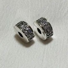PANDORA シルバー クリア クリップ チャーム 2個セットのサムネイル