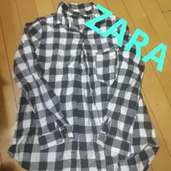ZARA BASIC 長袖シャツ ブラック・ホワイトチェック XS