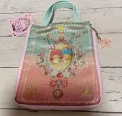 キキララ　40周年　スパンコール　ミニトートバッグ　リトルツインスターズ