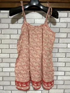 【希少・当時物】ヒスミニ キャミソール 140 ペイズリー 赤 大人着用可