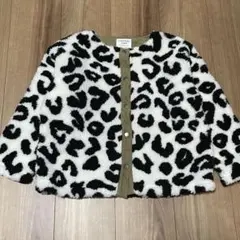 チャオパニックティピー ノーカラーボアジャケット レオパード ヒョウ柄 白黒