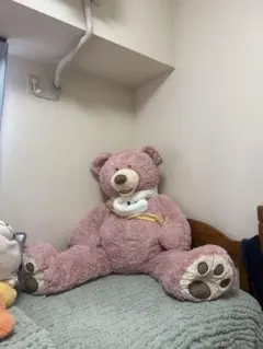 大きいピンクのクマのぬいぐるみ