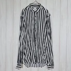 ZARA ザラ レーヨンシャツ ストライプ リラックスフィット 紺白 Mサイズ