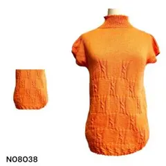 ★美品★ハンドメイド 手作り オレンジ　ニット ノースリーブ