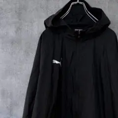プーマ　ナイロンジャケット　メンズ　2XL 　ブラック　プリントロゴ　ジップ