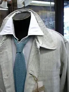 kj☆ブルーグレーホワイトミックス純綿 ラフジャケット-М（フリー）