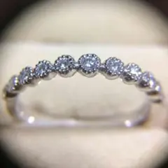 美品！K18WG 美麗なダイヤモンド ハーフエタニティリング