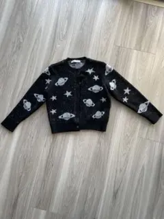 ZARA ブラック カーディガン Sサイズ 惑星柄