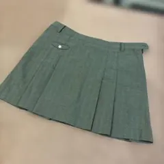 コルウィン　グレー ヘリンボーン プリーツスカート　大きいサイズ