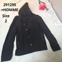 【オシャレ☆291295=HOMME】黒　パーカージャケット　サイズ2のサムネイル