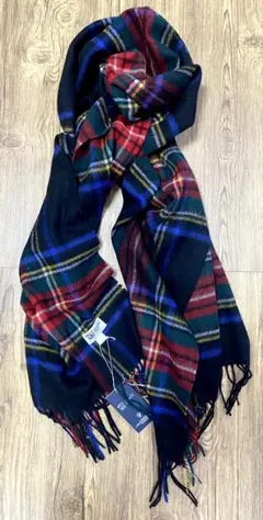 ジョンストンズ オブエルガン カシミヤ100％ 大判 ストール チェック