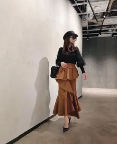 eimy istoire ペプラムラインラッフルマーメードスカート