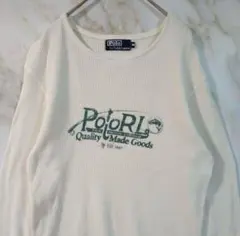 ポロバイラルフローレン 染み込みプリント サーマルロンT 白 M 美品