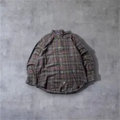 90s ラルフローレン BDチェックシャツ XL カーキ