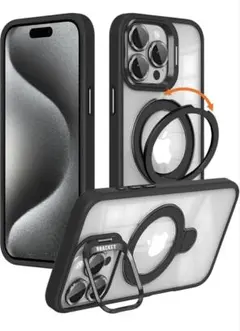 iPhone 15 Pro Max クリアケース スタンド付き MagSafe