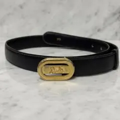 HERMES 馬車バックル ベルト ゴールド金具 ネイビー ○J刻印 85 - メルカリ