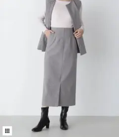NATURAL BEAUTY BASIC　ナロースカート　S　グレー　美品