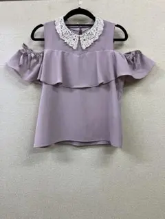 ロジータ オフショルダーレースリボン ストレッチトップス