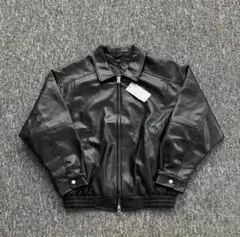 BEAMS ビームス レザー ジップブルゾン M