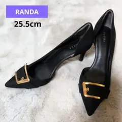 未使用 RANDA ポインテッドトゥ ブラックパンプス25.5cm 8cmヒール
