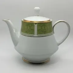 希少】ノリタケ ティーポット 緑 金彩 上品 洋食器 フィッツジェラルド