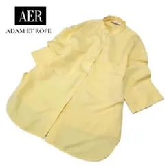 AER★アダムエロペ★リネンワイドスリーブシャツ★クールネック★オーバーサイズ