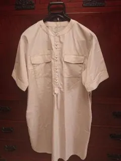 パールボタン付き シャツドレス