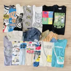 【110】 17着 夏服 まとめ売り 男の子 乗り物 新幹線 救急車 バッドマン