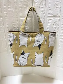 ハンドメイド 可愛い猫のトートバッグ