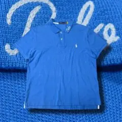 【レア】POLO Ralph Lauren 襟ロゴ 半袖ポロシャツ 刺繍 水色