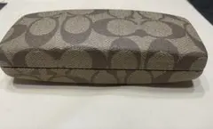 [COACH ]シグネチャー メガネケース ブラウン ロゴ入り