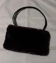 ファーショルダーバッグ　ダークパープル　未使用