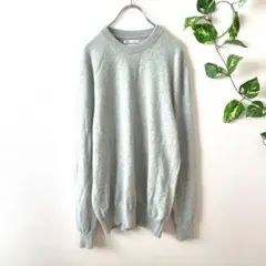 【ザラ】カシミヤ100% 長袖セーター 水色 USA（M）サイズ