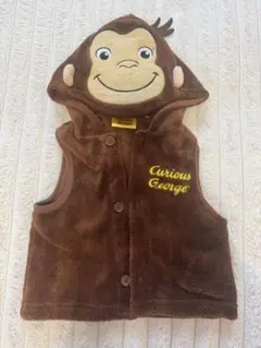 おさるのジョージ フード付きベスト 80