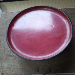 古い木製の大皿 その2 楕円形 お盆 二の膳 昭和レトロ 置物台 37cm