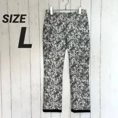 リバーシブル 裏表2way ストレッチ レギンス パンツ スパッツ 花柄 L