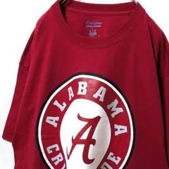 チャンピオンアラバマクリムゾンタイドデカロゴ Tシャツ えんじ色レッド赤L古着