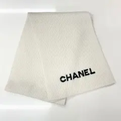 シャネル ロゴ カシミヤ スパンコール マフラー ホワイトのサムネイル