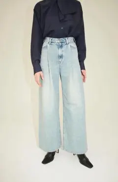 SuzuHirose×CLANE TUCK WIDE DENIM PANTS
