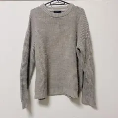 【年末まで】美品 CONFIRM L ベージュワッフル編みクルーネックニット