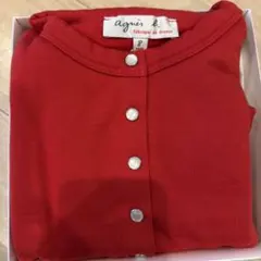 agnès b. 赤 カーディガン サイズ8 アニエスべー