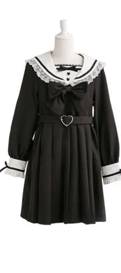 DEAR MY LOVE レースリボン学園セーラーワンピース 膝上(M)のサムネイル