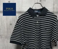 ポロラルフローレン　ポロシャツ　ボーダー　ワンポイント刺繍ロゴ　ポニー