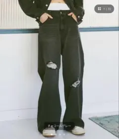 ソエルテ　soerte ダメージデニムカットオフパンツのサムネイル