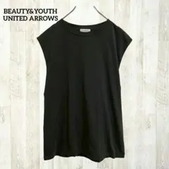 ビューティアンドユース ノースリーブＴシャツ グレー チャコール 綿100%