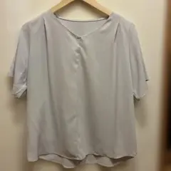 Lサイズ Vネック 半袖ブラウス　オリヒカ