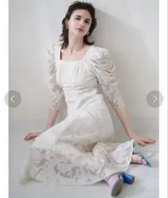 SNIDEL スリーブボリュームジャガードワンピース