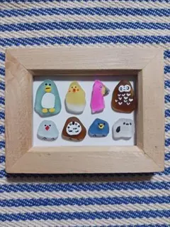 シーグラスアート 北海道 love ハンドメイド 一点物 クリオネ