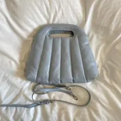 【人気】ZARA キルティングバッグ 水色 ショルダーバッグ 2WAY