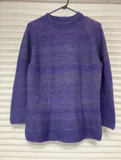 パープル　ニットセーター　日本製　シニア